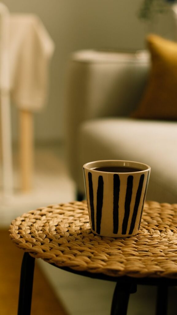 coffee in glass on table