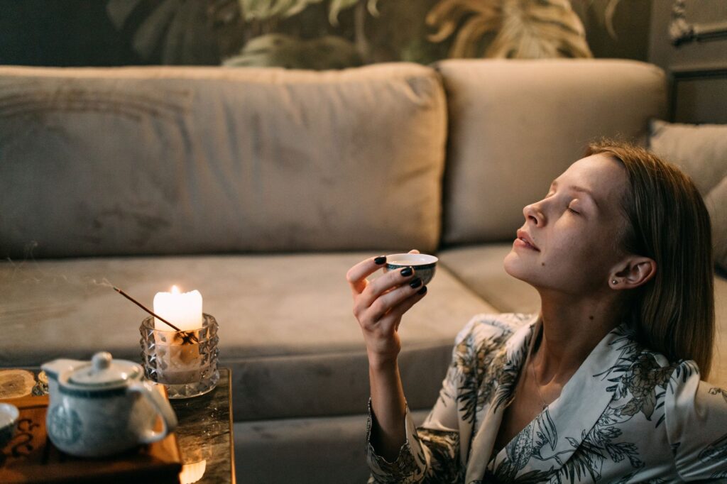 people woman cup relaxation